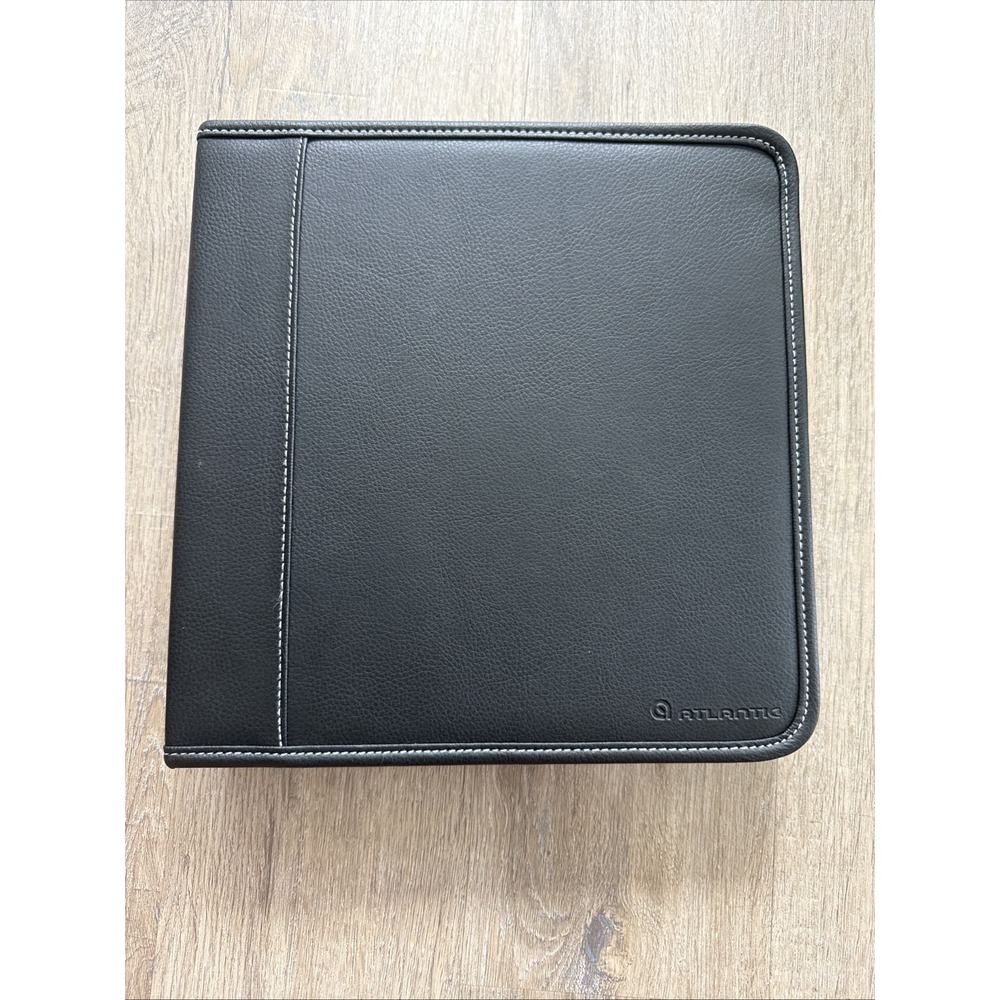Atlantic Faux Leather Disc CD/DVD Game Storage Case Holder Black 11x11 Inc DVD's